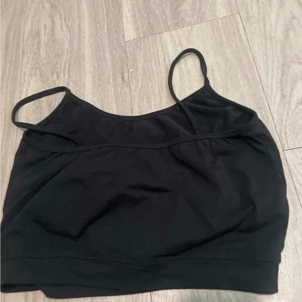 Black Women's Spaghetti Strap Crop Tank Top Size M - Image 2