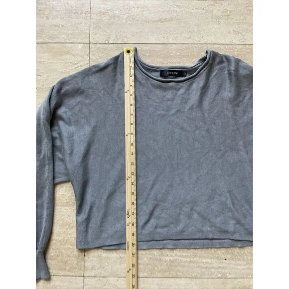 TECREW Mid Drift Cropped Pullover Knit Sweatshirt Gray Size L‎ Batwing - Image 3