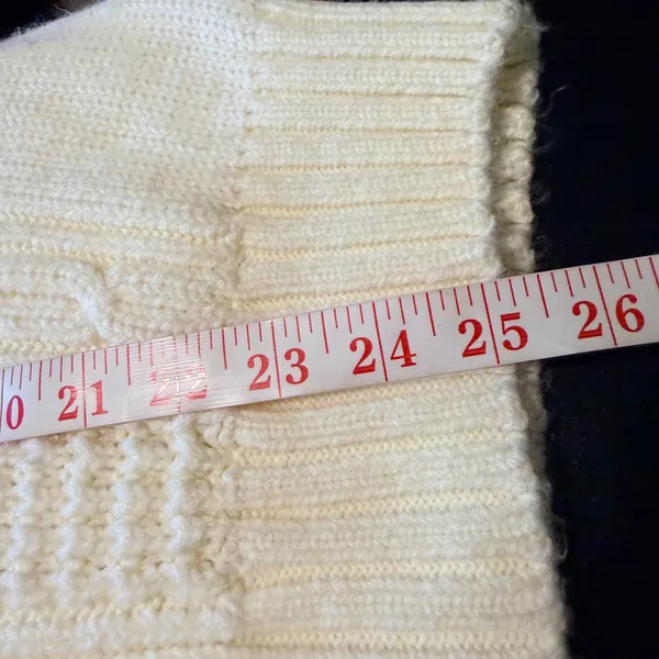 Vintage Colin St. Marx Cream Cable Knit Sweater Fisherman Large Womens - Image 7