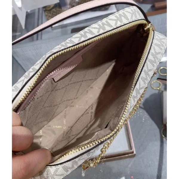 Michael Kors Powder Blush Jet Set Large Chain Crossbody Purse - Image 8