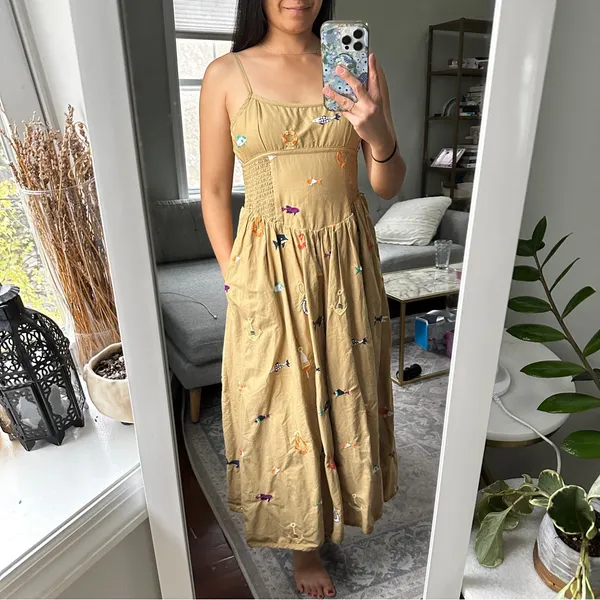 Anthropologie Maeve Sleeveless Square-Neck Drop-Waist Midi Dress - Image 2