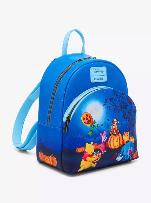 Disney x Loungefly Winnie the Pooh and Friends Halloween blue backpack. - Image 2