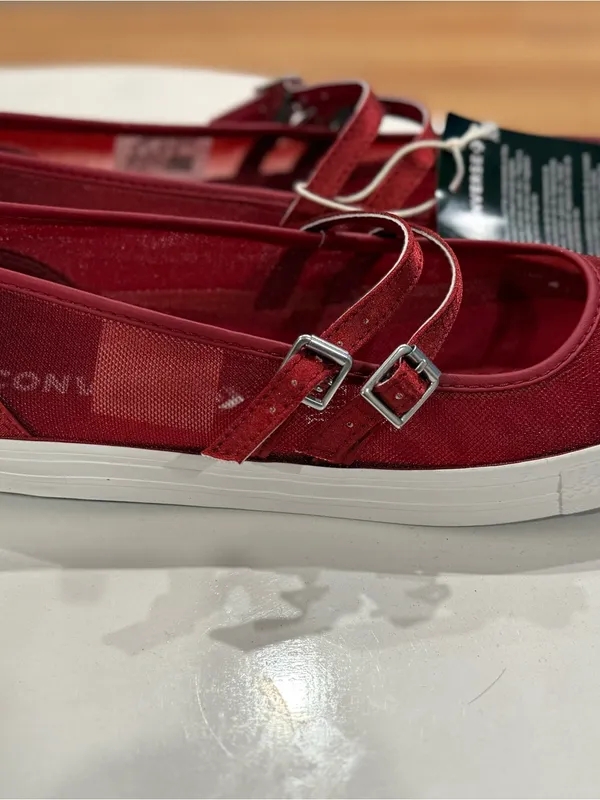 Converse Chuck Taylor All Star Dainty Mary Jane mesh sneakers in park red - Image 3