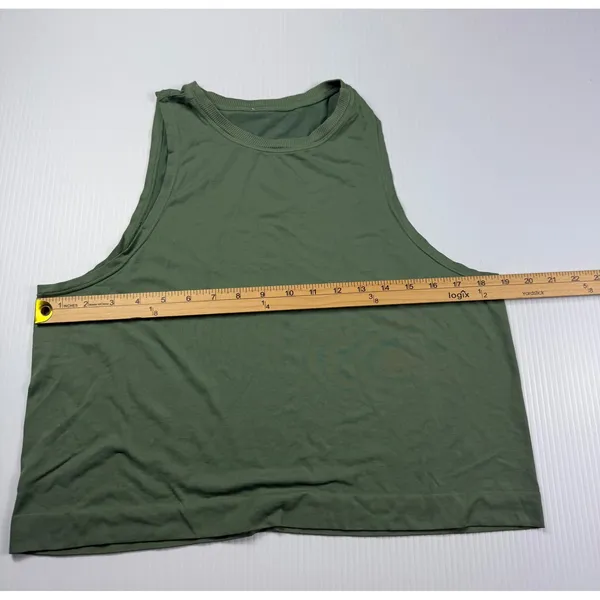 By Avocado Cropped Tank Top Sleeveless Athletic‎ Olive Green Activewear - Image 2
