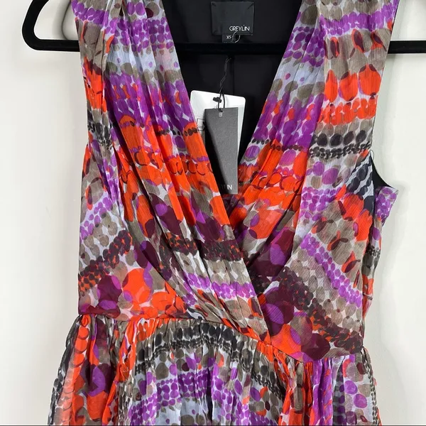 Anthropologie Greylin pleated sleeveless fit n‎ flare dress size XS - Image 2