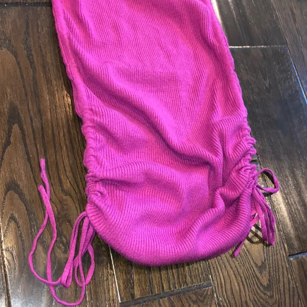 VICI Magenta Ribbed Bodycon Long Sleeve Dress size large - Image 3