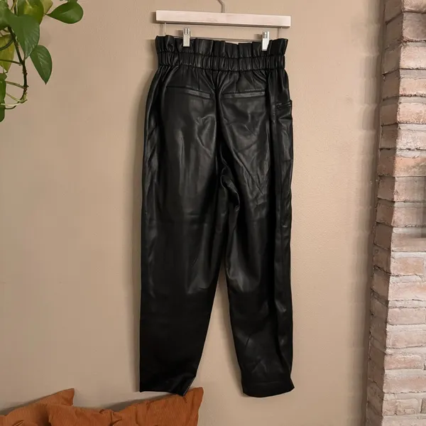 MADEWELL Vegan Leather Pull-On Paperbag Pants‎ - Image 6