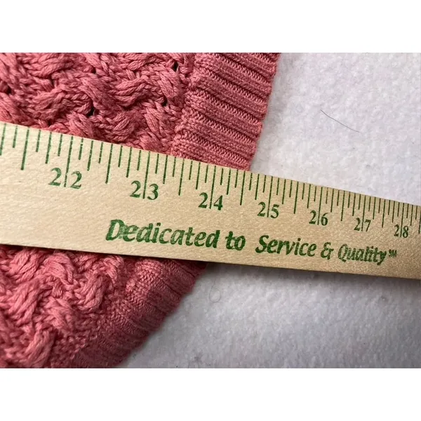 Venus Sweater‎ Women Medium Pink Textured Side Button Crew Neck - Image 3