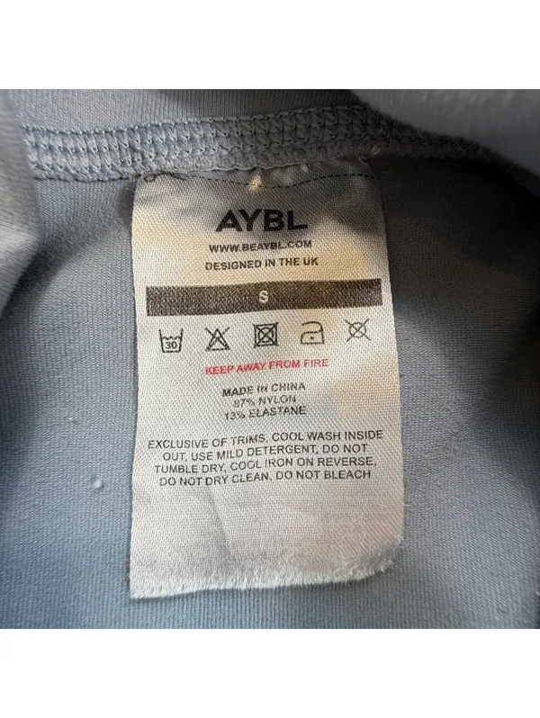 AYBL High Waisted Biker Shorts Gray Blue Womens Small Activewear Gym Compression - Image 5