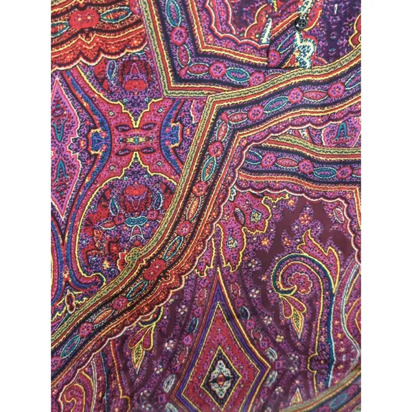 Lauren Ralph Lauren Purple Multicolor Abstract Top‎ Womens Large Bohemian Retro - Image 3
