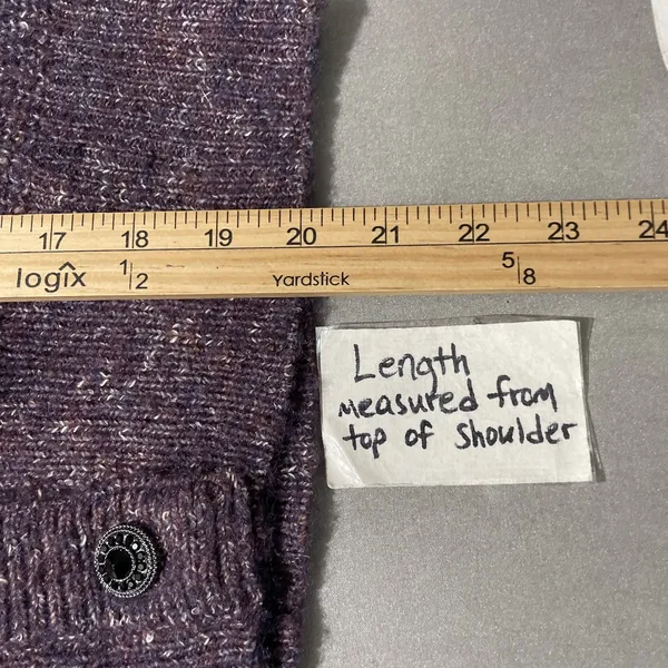 White House | Black Market Purple Cardigan Size Small Chunky Marled Cropped Sweater Knit Wool Blend - Image 11