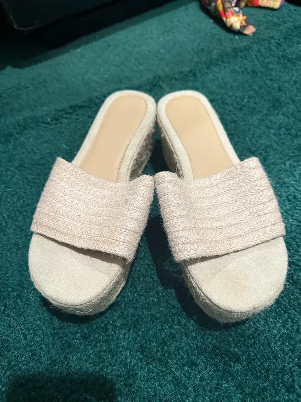 Espadrille Wedge Sandals Tan Size 7.5 - Image 2