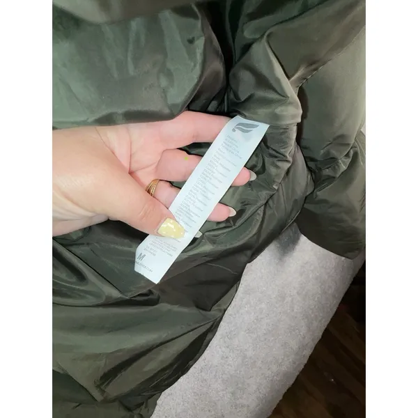 Fabletics Womens Green Hooded Puffer Jacket With Neon Zippers Coat Size M - Image 5