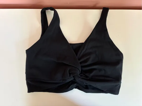 Free People Black Sports Bra with Center Crystal Detail - Image 2