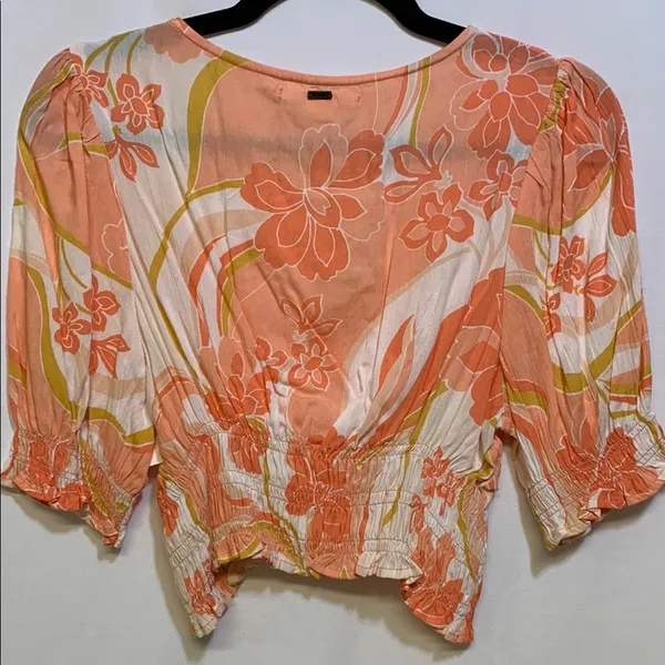 O'Neill Orange Ruched Crop Top - Image 3