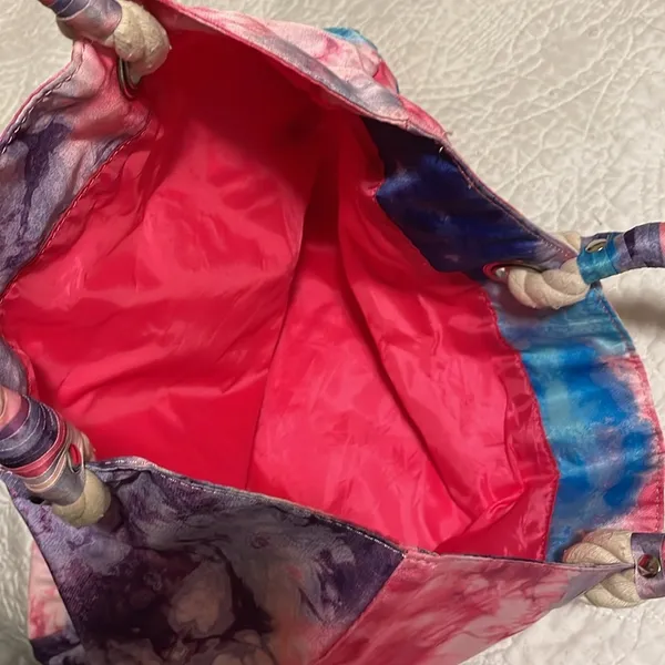 Pink, Purple, and Blue Tie Dye Tote - Image 3