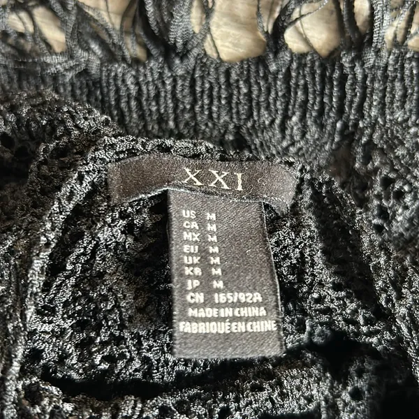 Forever 21 Black fringe tank top - Image 3