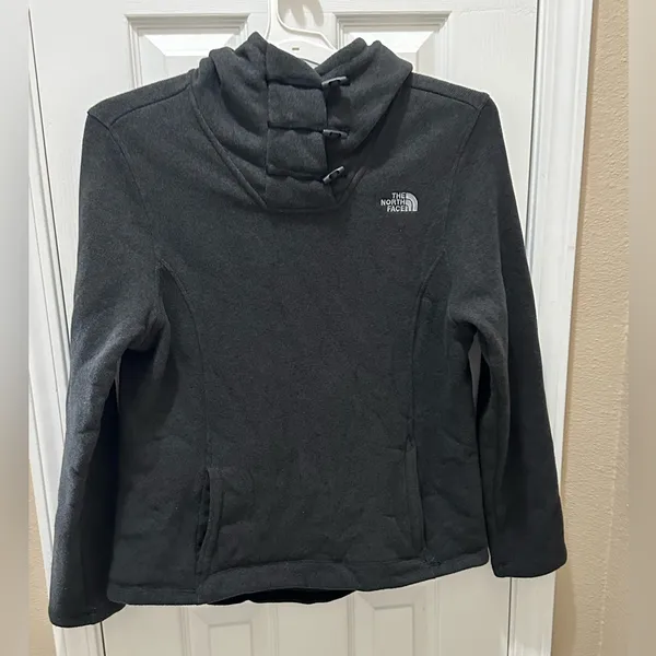 The North Face Womens Jacket Crescent Fleece Hooded Pull Over size XL gray - Image 12