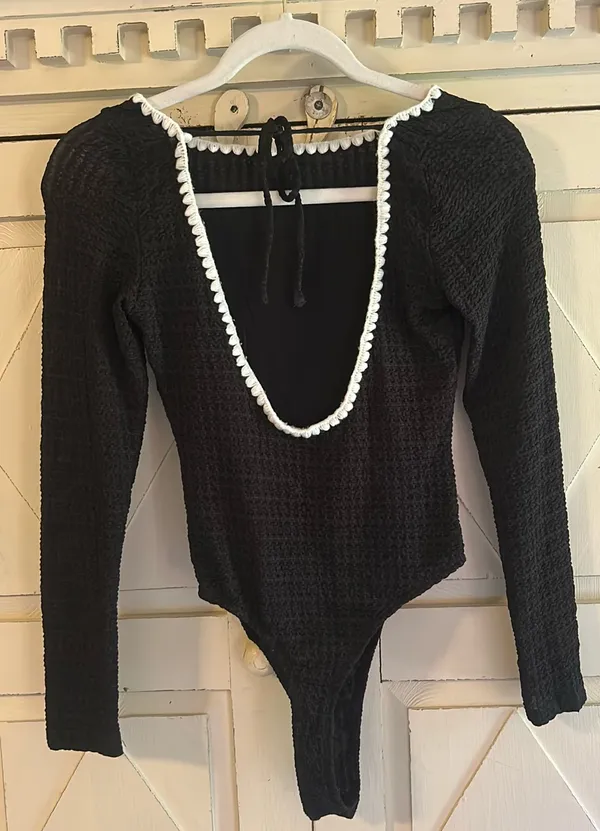 Hello Molly Black Longsleeve Bodysuit - Image 2