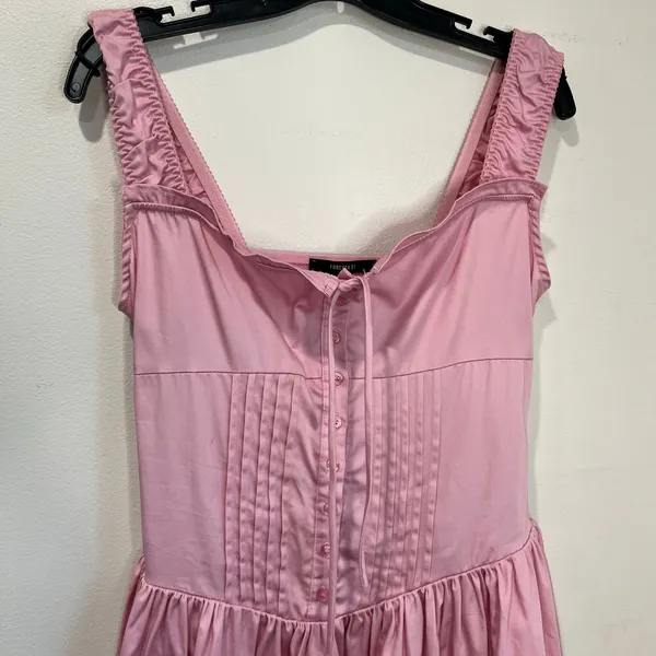 Forever‎ 21 Pink Milkmaid Mini Dress M NWT Corset Lace Trim Coquette Barbiecore - Image 6