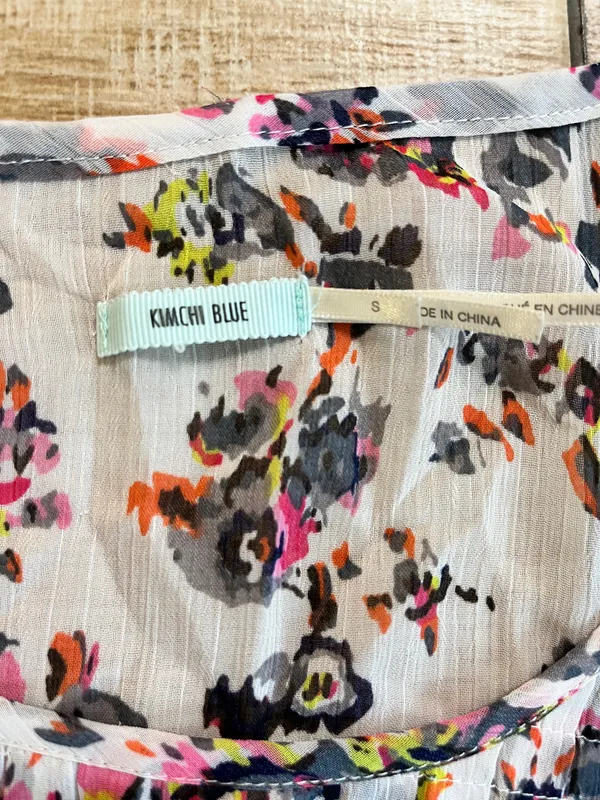 Womens Kimchi Blue White Floral Sheer Blouse - S - Image 6
