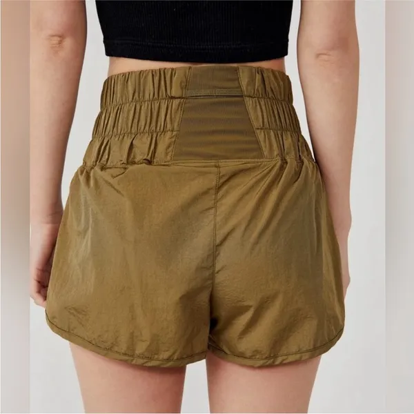 FREE PEOPLE MOVEMENT The Way Home Shorts High Rise Running Olive Green‎ Size S - Image 9