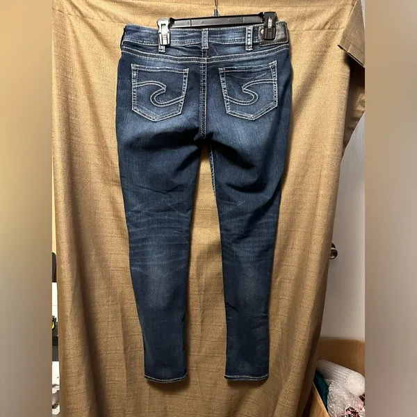 Woman’s Silver Jeans Suki Mid Super Skinny Dark Wash Mid Rise Size 31x31 - Image 6