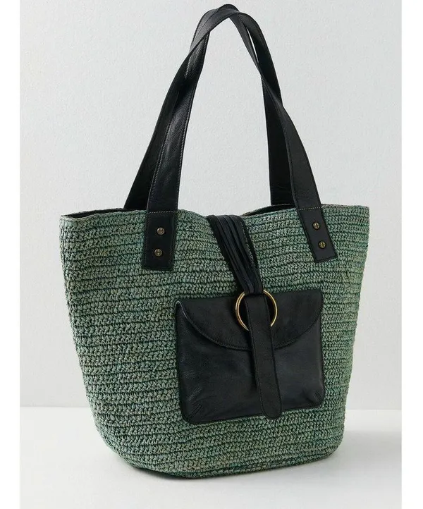 NWT Free People En Riva Raffia Tote One Size $168 - Image 4