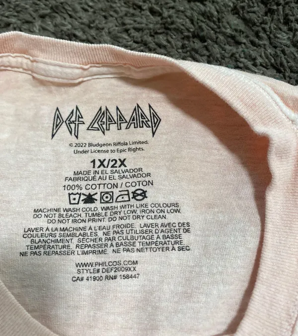 Def Leppard High N Dry Oversized Size 1X/2X - Image 5