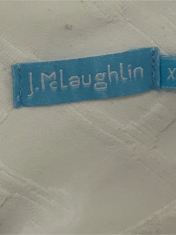 J. McLaughlin White Textured Short-Sleeve Midi Dress - Image 5