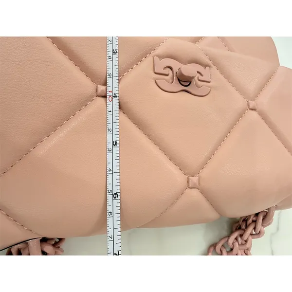 $159 Gilda Paris Small Quilted Shoulder Bag Blush Pink Chain Strap Logo cute - Image 6