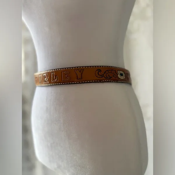 Vintage “Shirley” Hand Tooled Leather Western Belt Floral Size 30 - Image 10