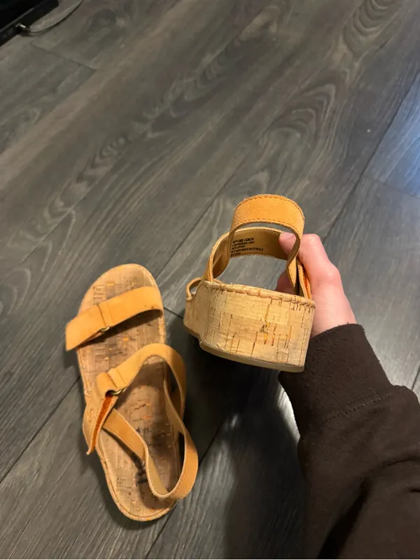 Born Sloan Leather Platform Sandals Orange Size 8 - Image 5