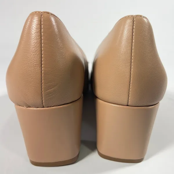 Naturalizer Karina English Tea Leather Square Toe Block Heel Pumps Size‎ 11 Work - Image 8