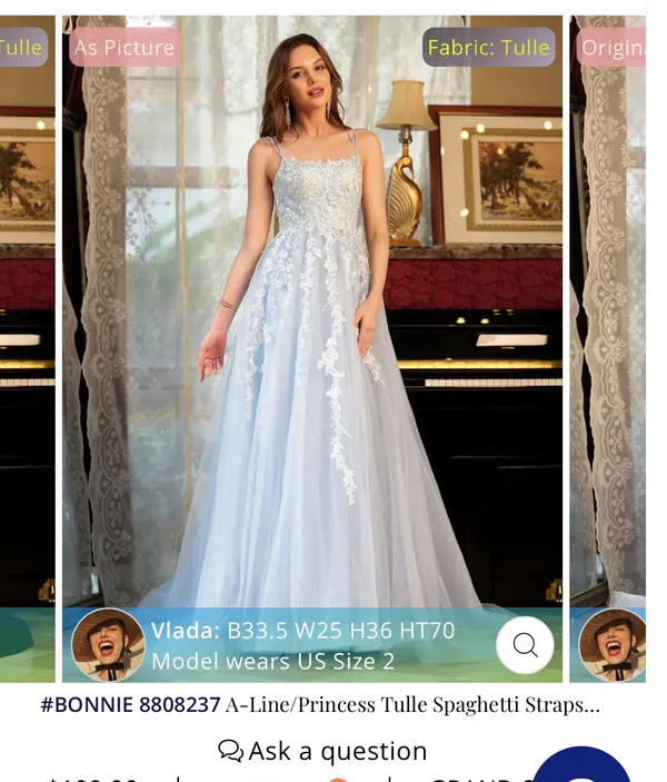 Levetir blue tulle and lace dress sz.S - Image 3