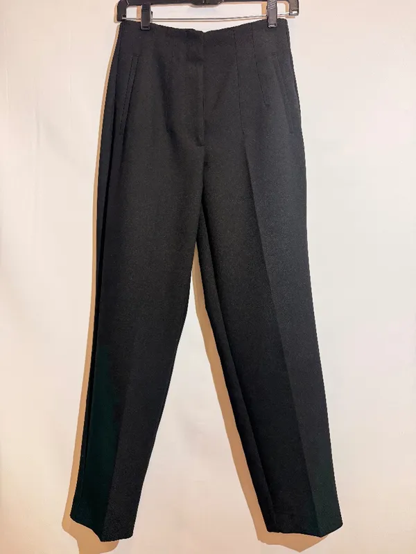 ZARA Black High Waist Front Seam Straight Leg Tailored Trousers Pants Size S - Image 2