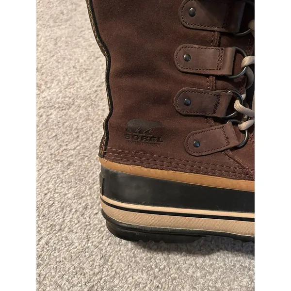 Sorel Joan of Arctic Snow Brown Waterproof Leather Womens Boots NL2429 Size 6‎ - Image 2