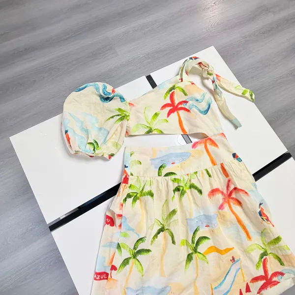 Farm Rio Asymmetric Cut-Out Tropical Dress Size XS - Skirt Altered/Modified - Image 9