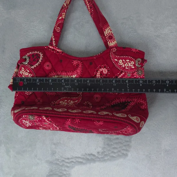 Vera‎ Bradley Handbag Womens Small Red Paisley Quilted Cotton Boho Bag - Image 12