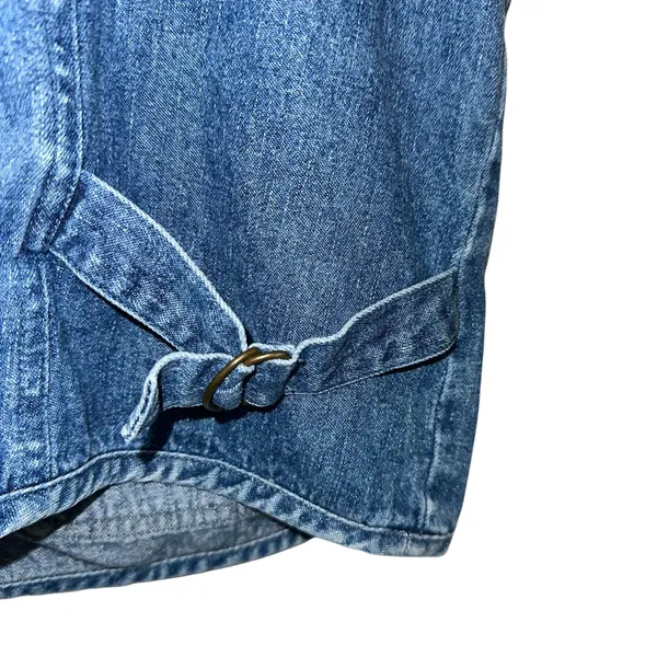 Vintage‎ Haggar Denim Utility Vest Large Blue Zip Front Workwear Pockets 90s - Image 4