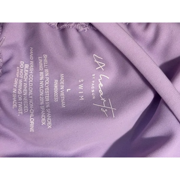 PacSun Purple Smocked‎ Front Tie Bikini Top Lavender Textured Swim Large NEW - Image 6