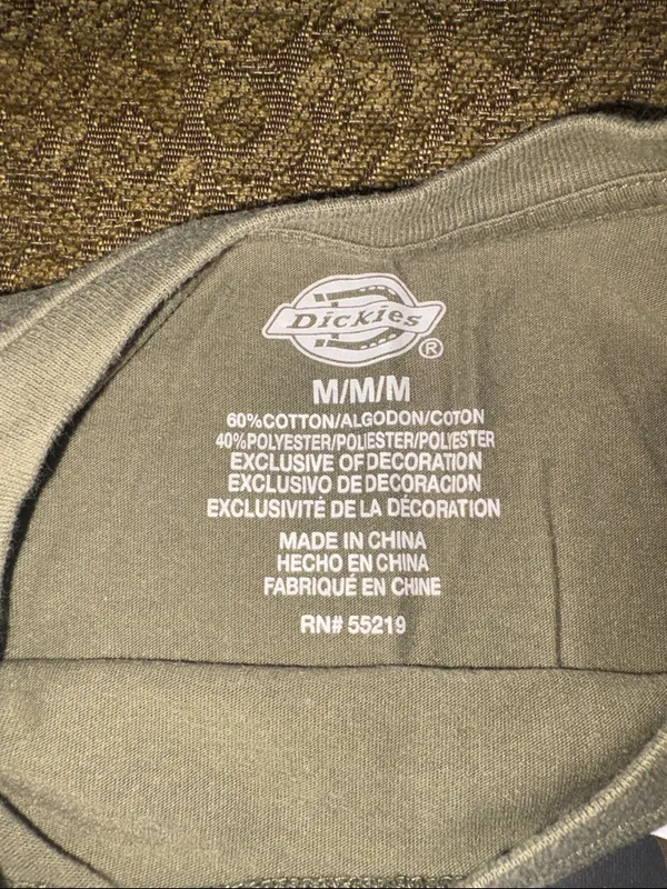 Dickies Olive Green Tee with Camo Logo - Image 3
