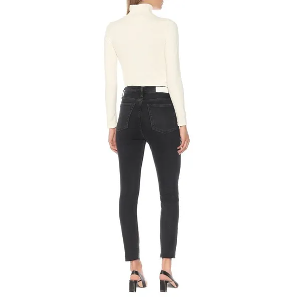 Re/Done Originals High Rise Ankle Crop in Faded Black - Image 4
