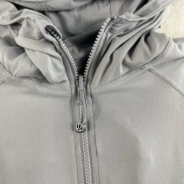 Lululemon Sz 10 In Flux Jacket Dance Studio Reversible Hooded Silver Fox Stretch - Image 14