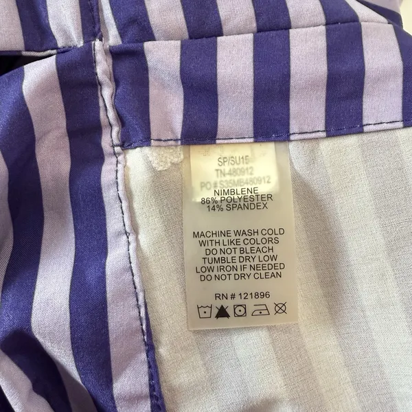 Title Nine 3/4 Sleeve Purple Striped 1/2‎ Zip Hooded Athleisure Dress Pockets XL - Image 15