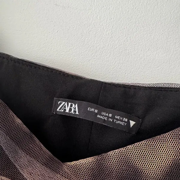 Zara Corsetry Pattern Tulle Crop‎ Top Woman's Long Sleeve - Image 4