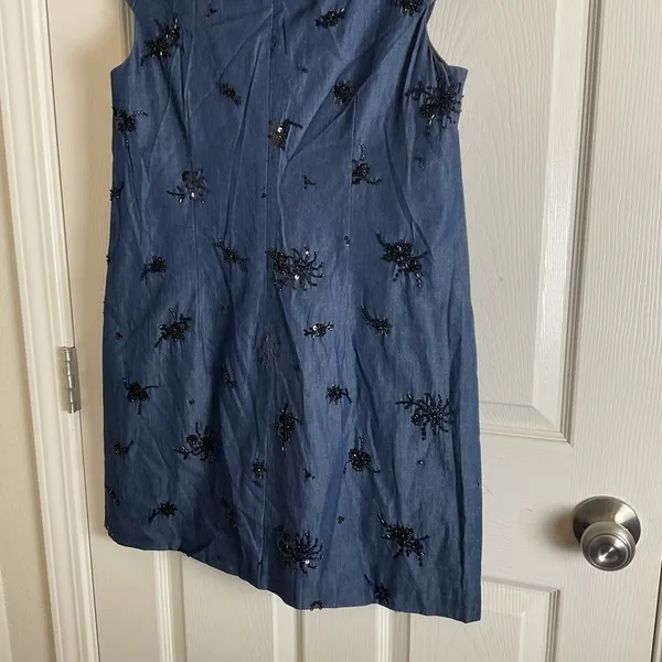 Zara Woman’s Navy Dress Sequin Detail size Medium - Image 10