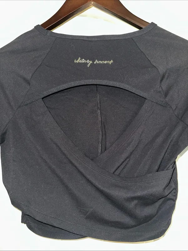 Gymshark Whitney Simmons Longsleeve Open Back Crop Top S - Image 6