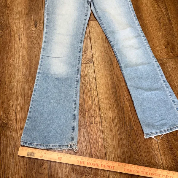 Y2K American Eagle Light Wash Bootcut Jeans Womens 4 Mid Rise Denim boho western - Image 7