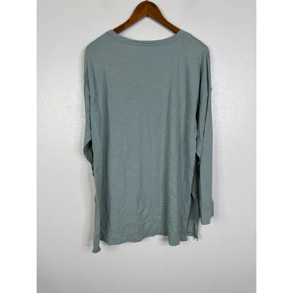 Natural Life Womens Sage Green 100% Cotton Slub Knit Long Sleeve Top Large - Image 2